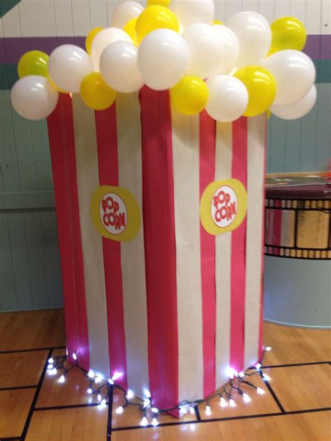 Giant Popcorn Box For Our Hollywood Theme School Dance Lit Up From