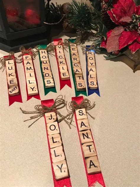 Scrabble Personalized Christmas Ornaments Names Etsy Scrabble