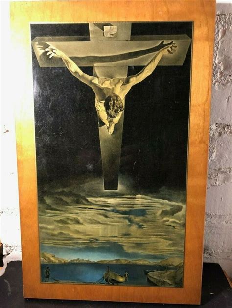 Salvador Dali Print Crucifixion Corpus Hypercubus On Wood Pyraglass