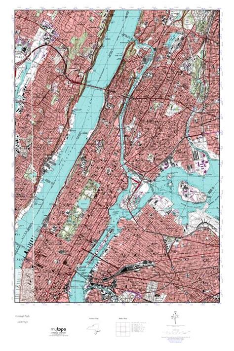Mytopo Central Park New York Usgs Quad Topo Map