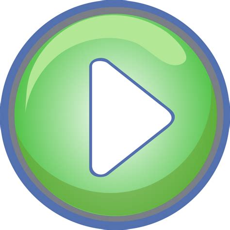 Free Clip Art Play Button Green With Blue Border By Gr8dan