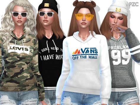 The Sims Resource Sporty Hoodies Set 010 By Pinkzombiecupcakes • Sims