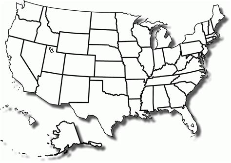 Map Of The United States Blank Printable