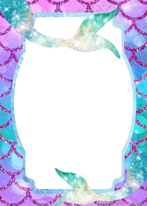 Mermaid Tail Birthday Invitations Free Printable
