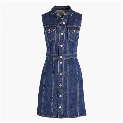 Jcrew Sleeveless Denim Mini Dress For Women