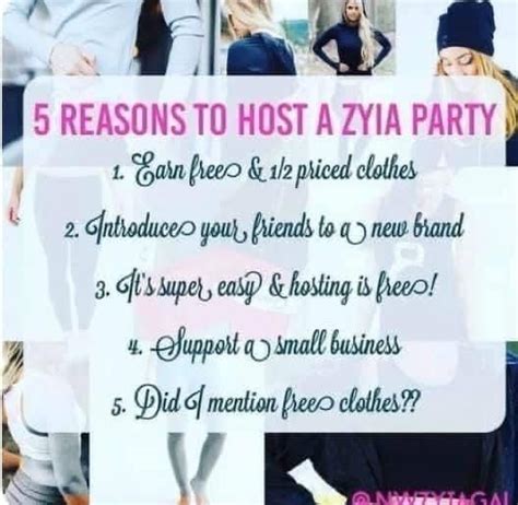 pin by ellen black on zyia party posts host a party active wear free clothes