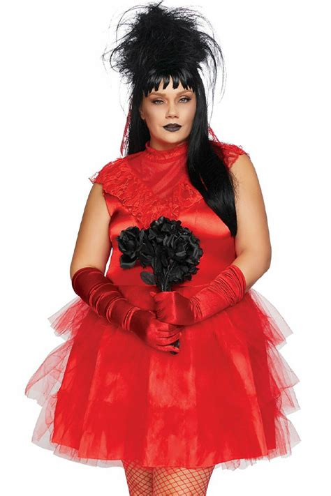 Plus Size Halloween Costume Beetle Bride Beetlejuice Lydia Bride Costume Beautiful Red