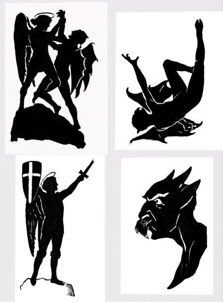 Angels Fighting Demons Silhouette Stock Photos Pictures And Royalty Free