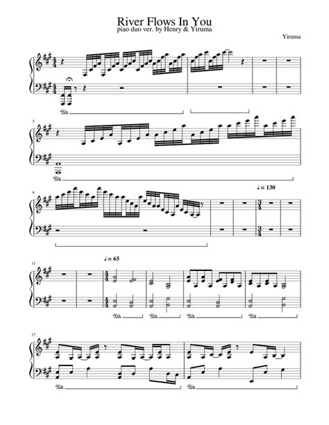 Sheet music arranged for easy piano in e minor. River Flows In You Sheet music for Piano | Download free in PDF or MIDI | Musescore.com