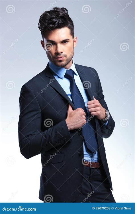 Business Man With Hands On Lapels Stock Photos Image 32079203