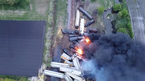 Train In Iowa Hauling Hazardous Materials Derails Catches Fire