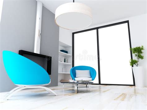 Modern Style Of Living Room Interior Design Concept Stock Illustration