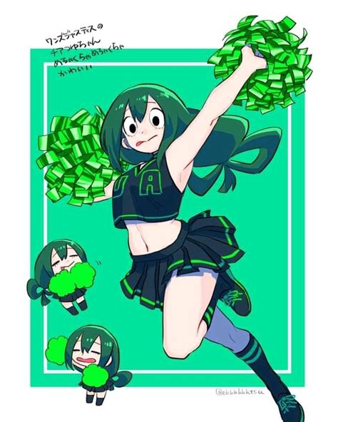 An Anime Character With Green Hair And Black Clothes Holding Money In Her Hand While She Is