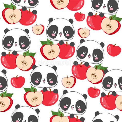Panda S Apple Stock Illustration Illustration Of Panda 32689486