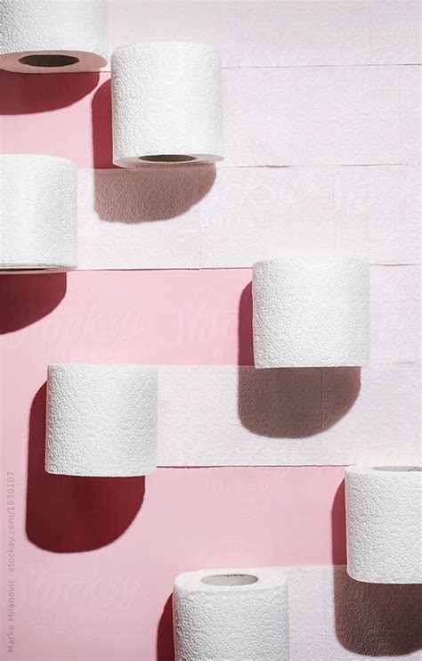Toilet Paper Rolls On Pink Background By Audshule Pink Background