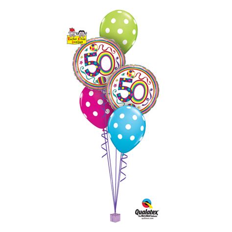 Polka Dot And Streamers Birthday Bouquet London Helium Balloons