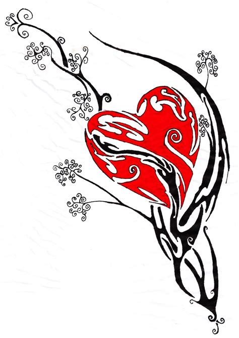 Free Tribal Heart And Flower Tattoo Designs Download Free Tribal Heart