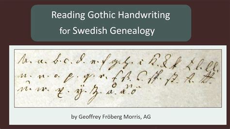Reading Gothic Handwriting For Swedish Genealogy Genealogy