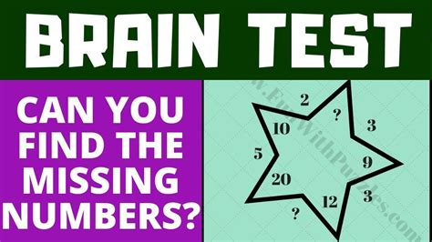 Missing Numbers Star Brain Teasers Maths Logic Brain Test Youtube