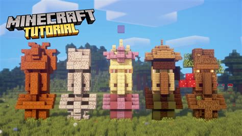 Minecraft How To Build 5 Unique Villager Statues 02 Tutorial Youtube