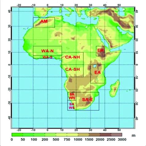 Cordex Domain For Model Integrations Over Africa Showing Topography