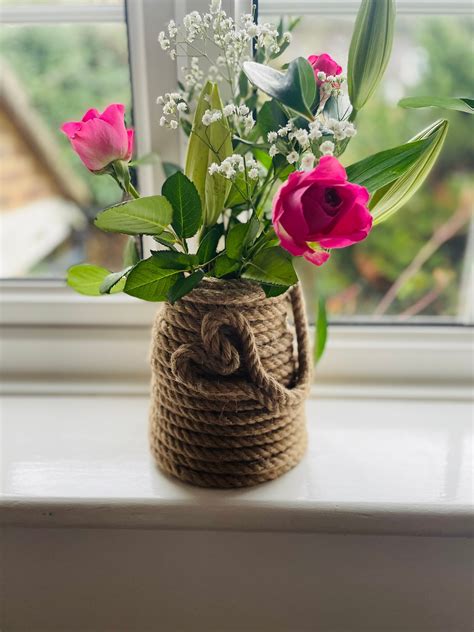 Vase Made From Jute Rope Etsy