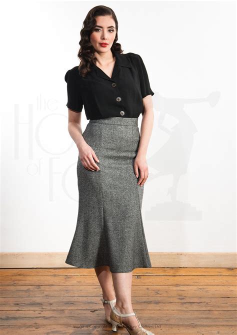 1930s Flutter Skirt In Stretch Tweed Fabric 1930s Fashion 1930s