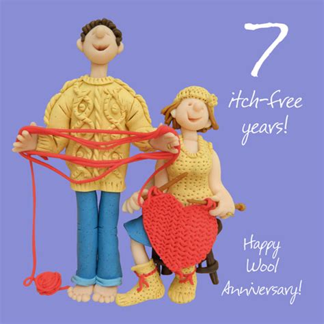 Happy 7th Wool Anniversary Greeting Card One Lump Or Two Cards Love