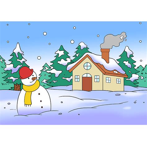 Drawing Christmas Scenes Bing Scenery Drawing For Kids Nature