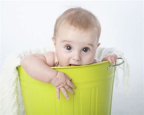 Newborn Baby In A Bucket D Studios Photography