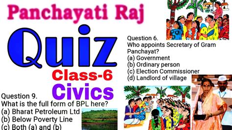 Quiz Panchayati Raj Class 6 Civics Ncert Mcq Question Answers Youtube