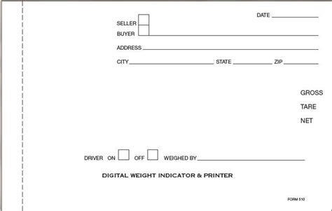 Scale Ticket Cardinal Form 510 Carbon 5 X 7 78