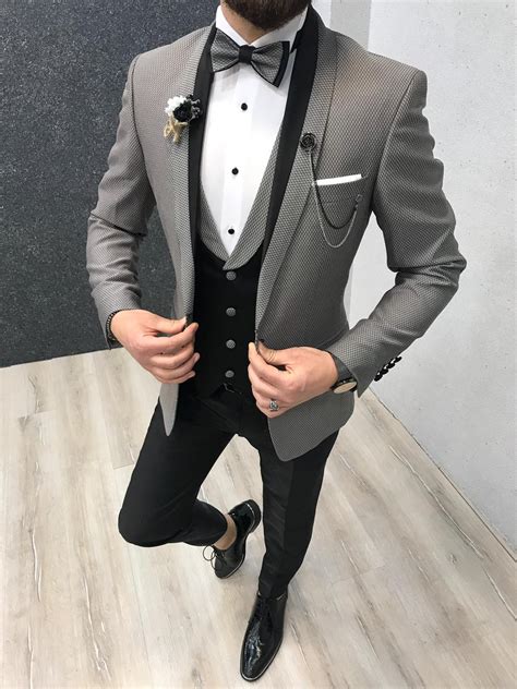 Buy Gray Slim Fit Tuxedo By Gentwith With Free Shipping
