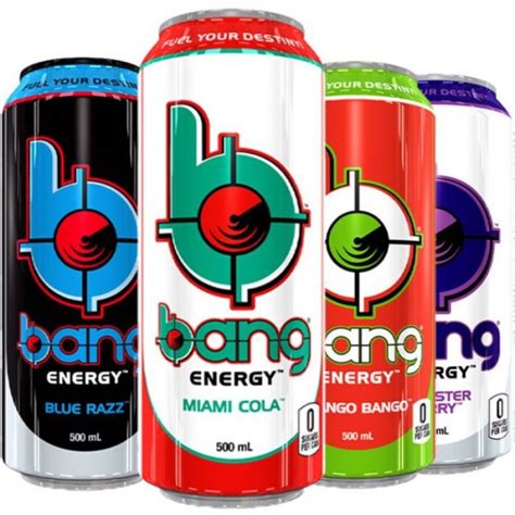 Bang Energy 4 Cans Variety Blue Razz Bangster Berry Mango Bango