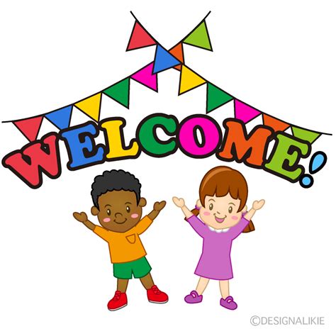 Children Welcome With Party Flag Clip Art Free Png Image｜illustoon