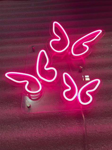 Butterfly Neon Sign 3d Neon Lights Neon Pink Lamp For Etsy