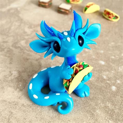Taco Dragon By Dragonsandbeasties Polymer Clay Dragon Cute Polymer