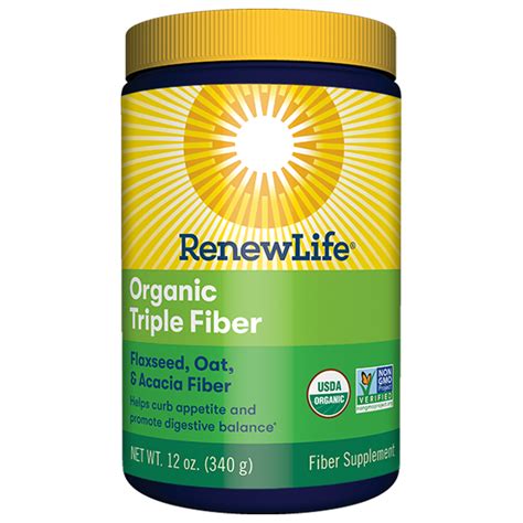 Renew Life Organic Triple Fiber 12oz Powder