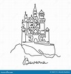 Neuschwanstein Castle Bavaria Germany Flat Vector Attraction ...