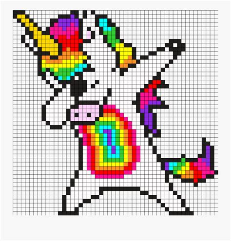 Dabbing Unicorn Pixel Art Grid Free Transparent Clipart Clipartkey