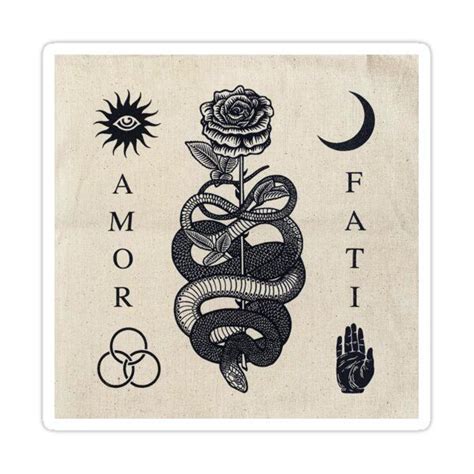 Amor Fati Black BG Sticker By SeikoDesign In 2023 Amor Fati