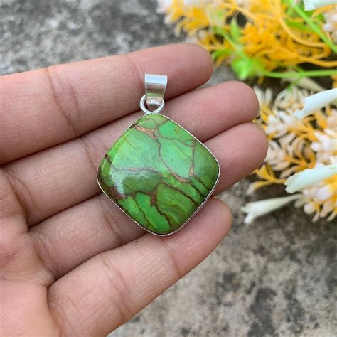 Copper Green Turquoise Pendant Green Copper Oyster Turquoise Pendant