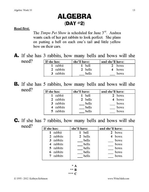 Expansion and factorization of algebraic expressions. Algebra Practice Worksheets | 3rd, 4th, 5th Grade