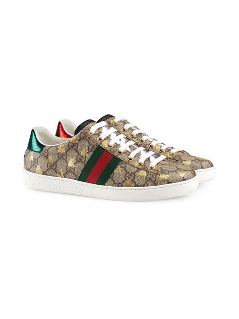 Gucci Gg Print Embroidered Bee Sneakers Available On