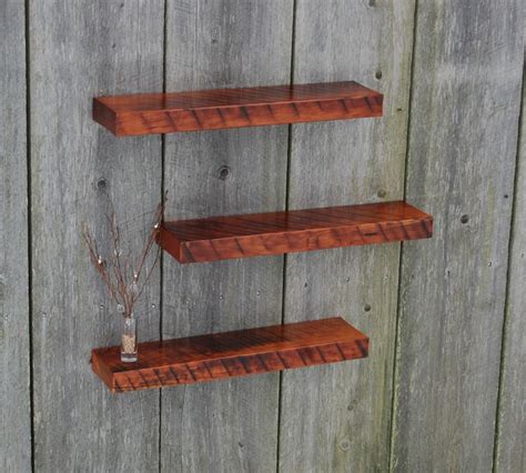 Antique Black Cherry Floating Shelves Eclectic Display And Wall