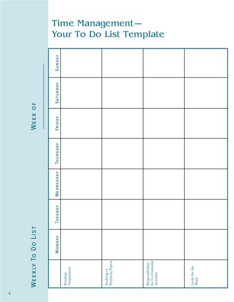 Free Printable Time Management Template Printable Templates