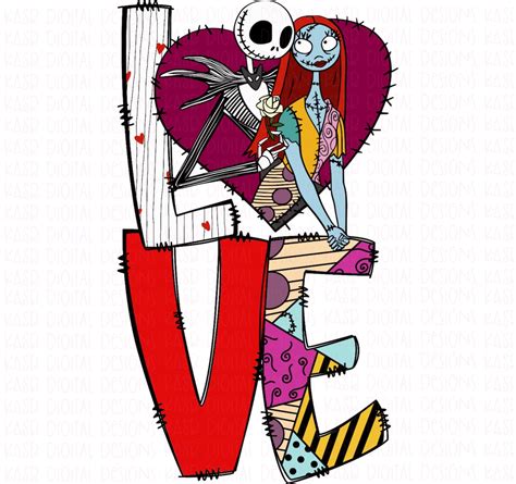 Jack And Sally Love Doodle Png Download Etsy