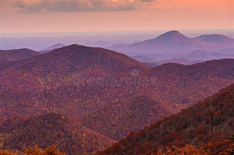 Blue Ridge Mountains At Sunset In North Georgia Stock Photo Image Of