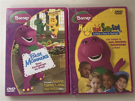 Barney Happy Mad Silly Sad And Barney Best Manners Dvd Lot