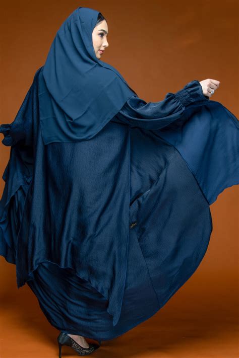 Blue Silk Abaya Set Heracloset Online